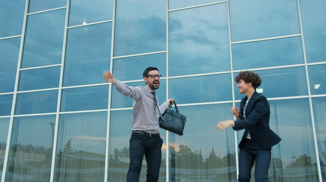 person celebrating success