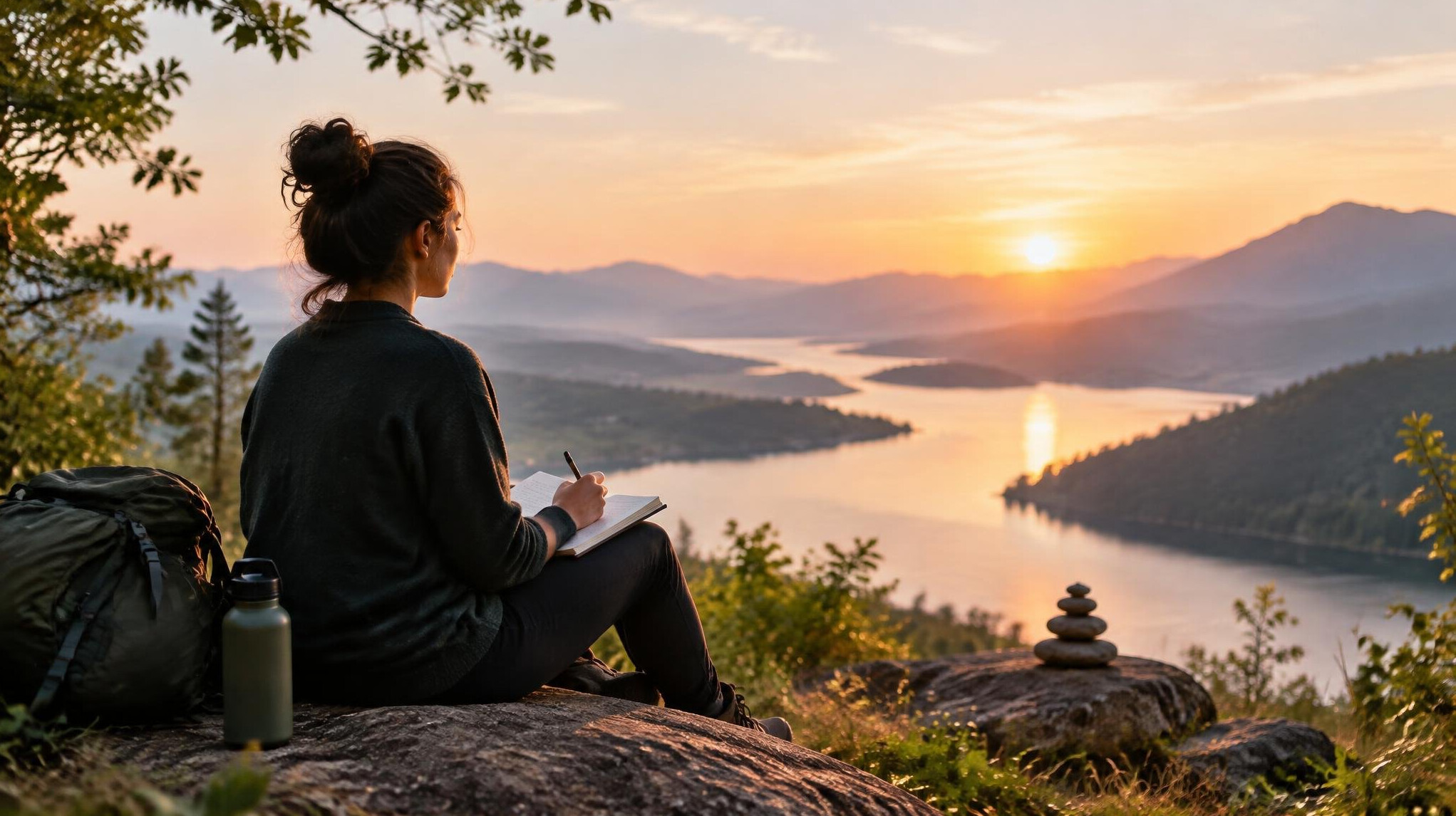 person reflecting alone