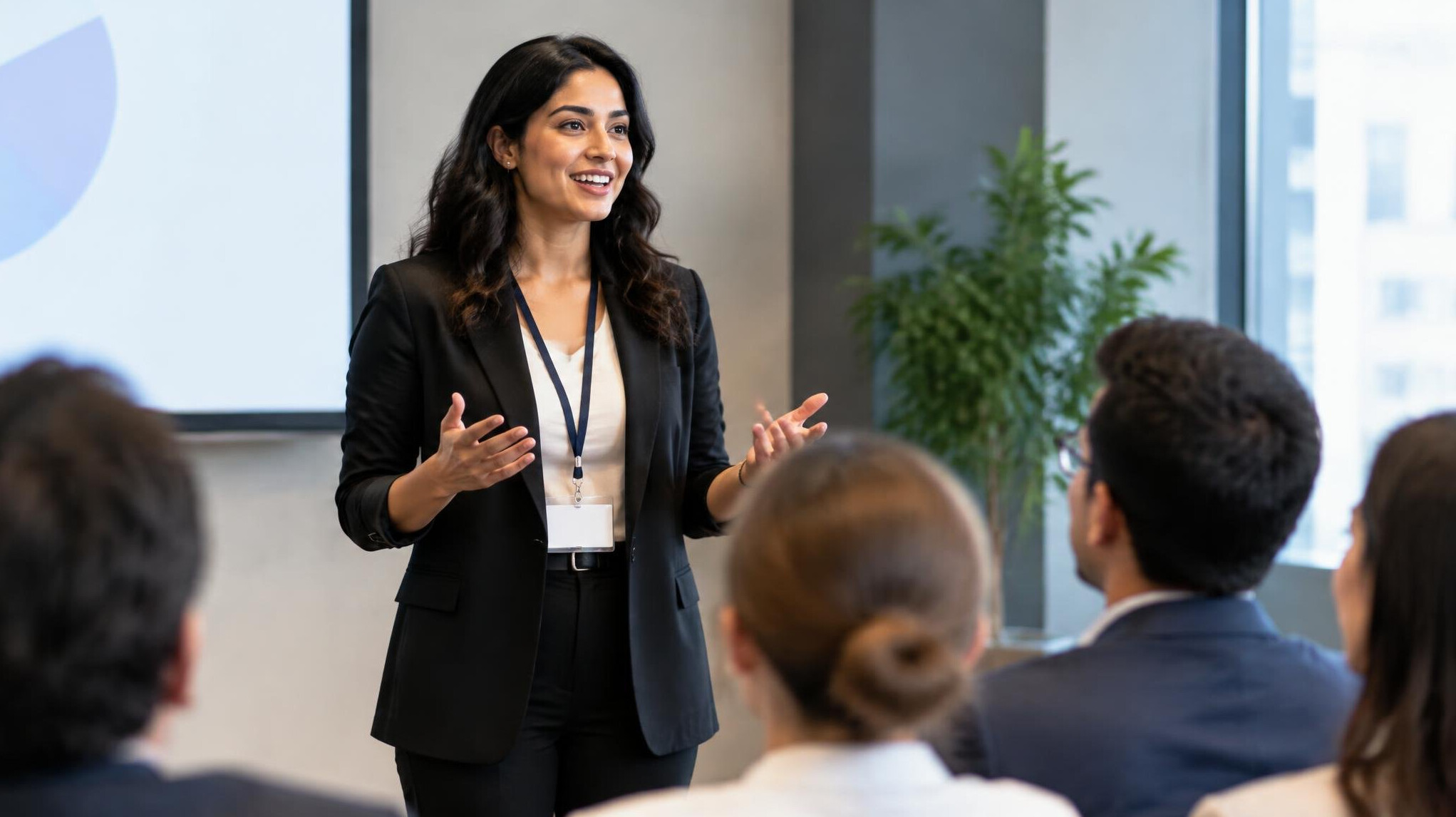 confident person speaking